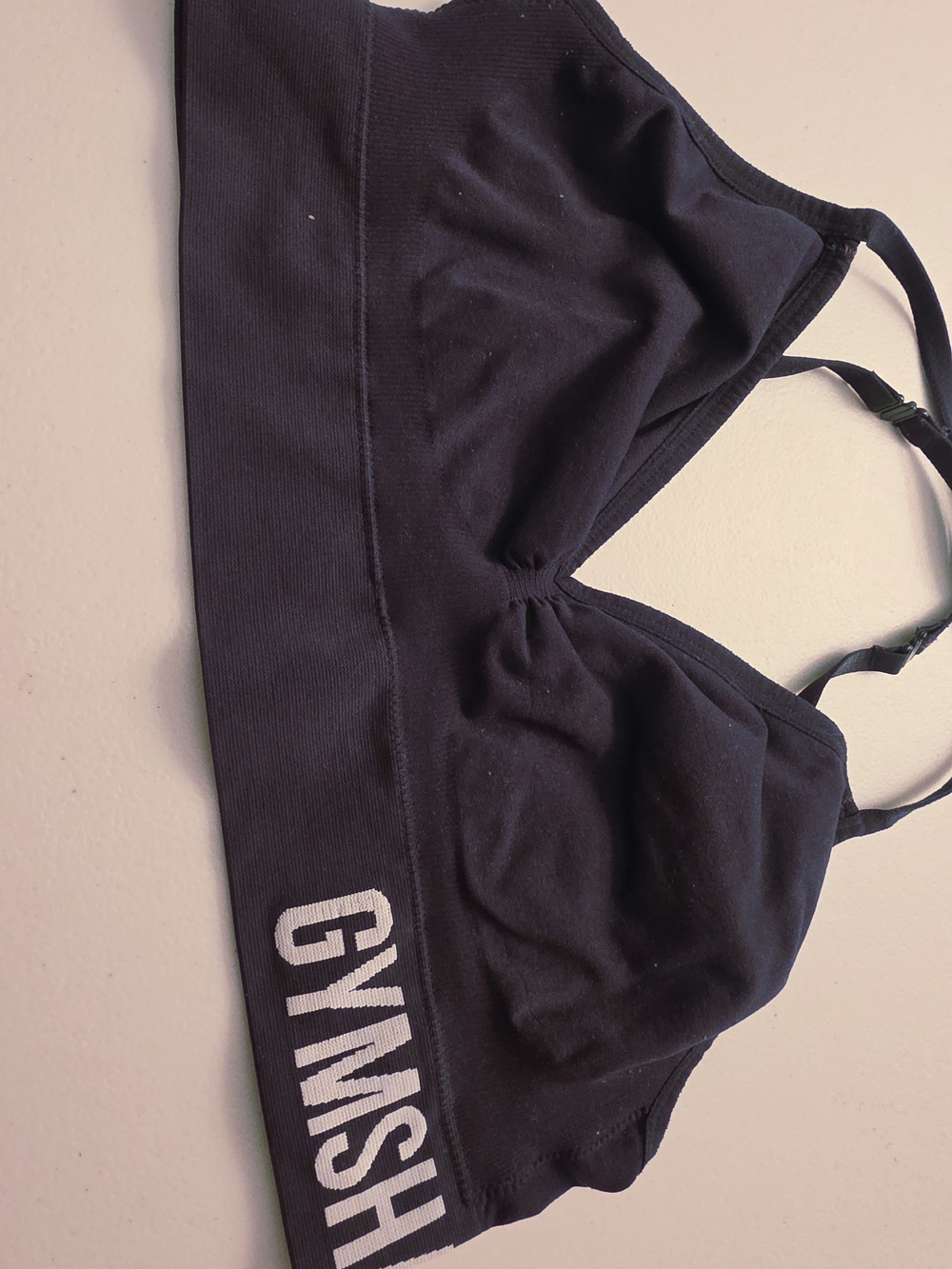 Gymshark Black Seamless Light Support Bralette with Logo Band - Picture 3 of 7